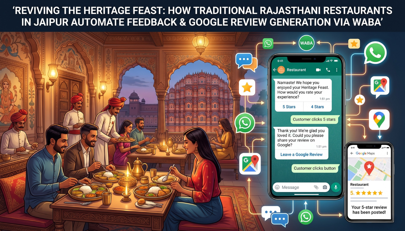 Reviving the Heritage Feast: How Traditional Rajasthani Restaurants in Jaipur Automate Feedback and Google Review Generation via WABA