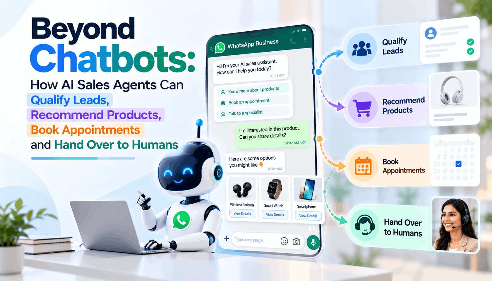 Beyond Chatbots: How AI Sales Agents Can Qualify Leads, Recommend Products, Book Appointments and Hand Over to Humans